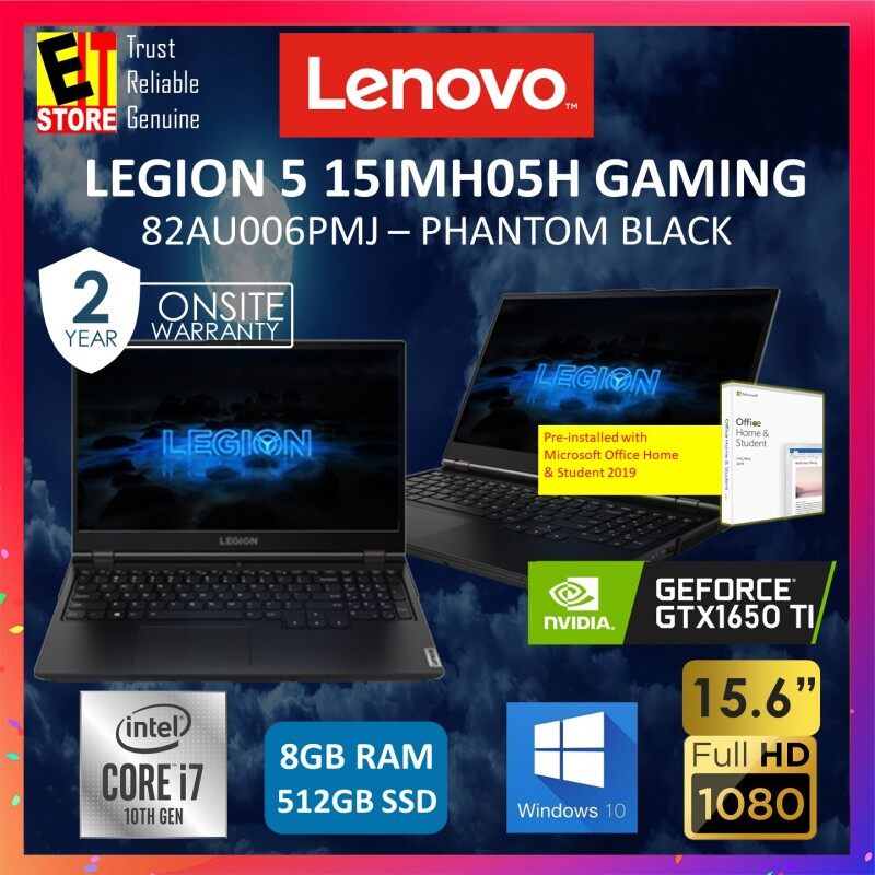 LENOVO LEGION 5i 15IMH05 (82AU006PMJ) GAMING LAPTOP ( I7-10750H/8GB/512GB SSD/15.6 FHD 120HZ/4G GTX 1650 TI/W10/RGB KEYBOARD/2YRS PREMIUM+ 1YR ADP/OPI) Malaysia