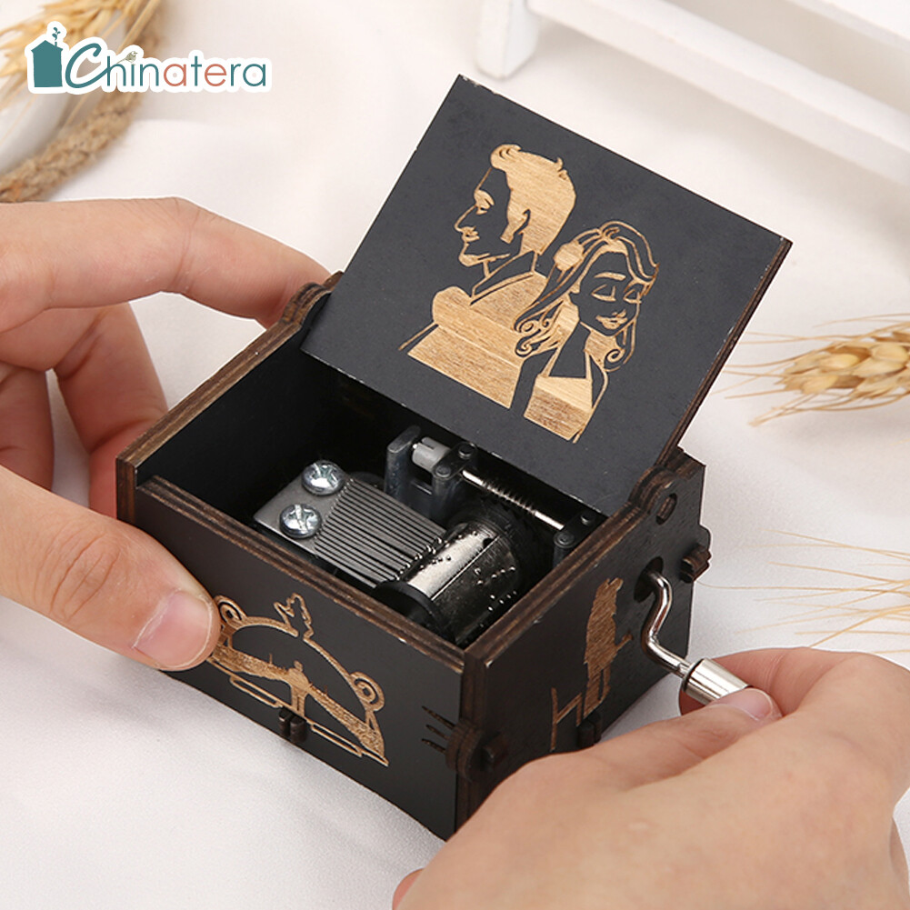 [Chinatera] La La Land Castle in the Sky The Legend of Zelda Vintage Wooden Hand Cranked Music Box Retro Home Ornaments Crafts Kids Gift