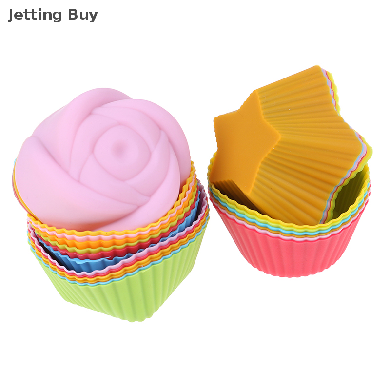 【Jettingbuy】 Flash Sale 6PCS Silicone Cake Cupcake Cup Cake Tool Bakeware Baking Silicone Mold Cupcake