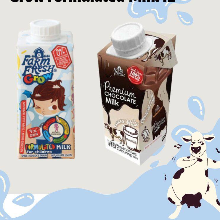 Susu UHT Milk Farm Fresh UHT Milk 200 ml X 12 boxes CHOCOLATE/Farm