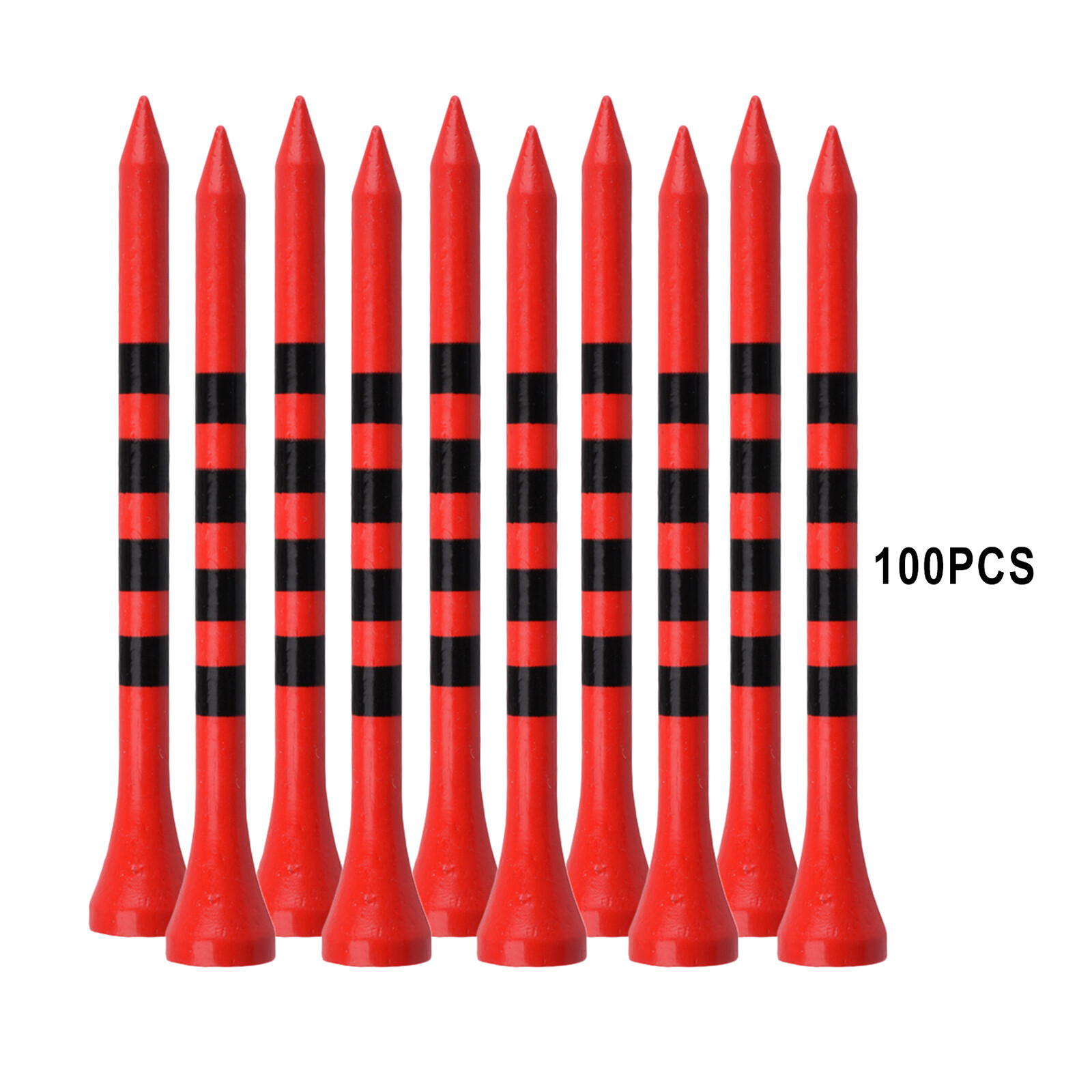 Moon ROCKET 100pcs Bamboo Golf Tees Stripe Mark Scale High Performance