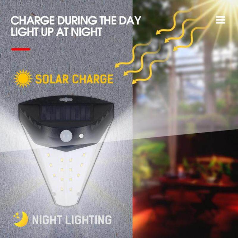 Đèn Tường Năng Lượng Mặt Trời 14led Cảm Biến Tự Động Đèn Tường Chống Nước Với 3 Mặt Chiếu Sáng