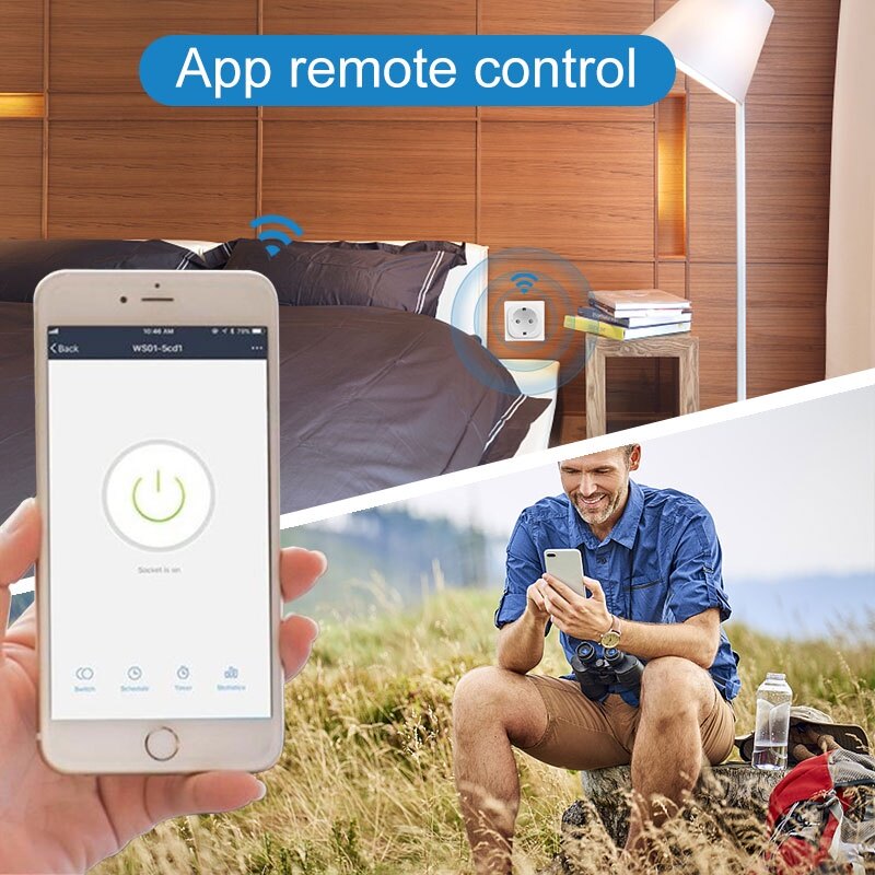 Ổ cắm điều khiển từ xa không dây ttmu, phích cắm Wifi Bluetooth, Phích cắm EU 20A, ổ cắm Bộ hẹn giờ thông minh, ổ cắm năng lượng thông minh máy tính, không thấm nước