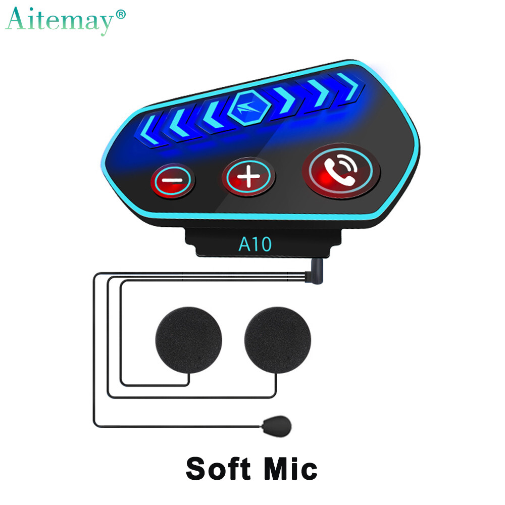 Aitemay Mũ Bảo Hiểm Xe Máy Tai Nghe Bluetooth 5.0 Tai Nghe Nhạc Chống Nước Có Chức Năng Trợ Lý Giọng Nói Gọi Lại Tích Hợp
