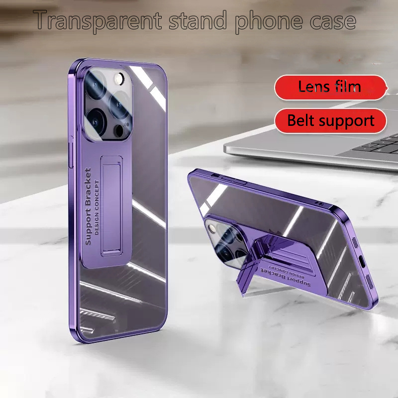Clear Phone Case for with Kickstand for iPhone 15 Pro Max 14 Pro Max  Protective Shockproof Mobile Back Cover