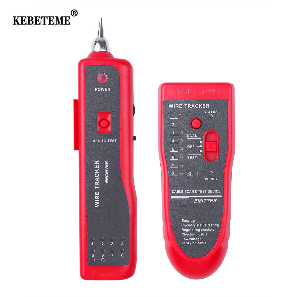 KEBETEME Lan Network Cable Tester Detector Tracer Toner Ethernet LAN Line-Finder Tool For RJ11 RJ45 Cat5 Cat6 Telephone Wire Tracker