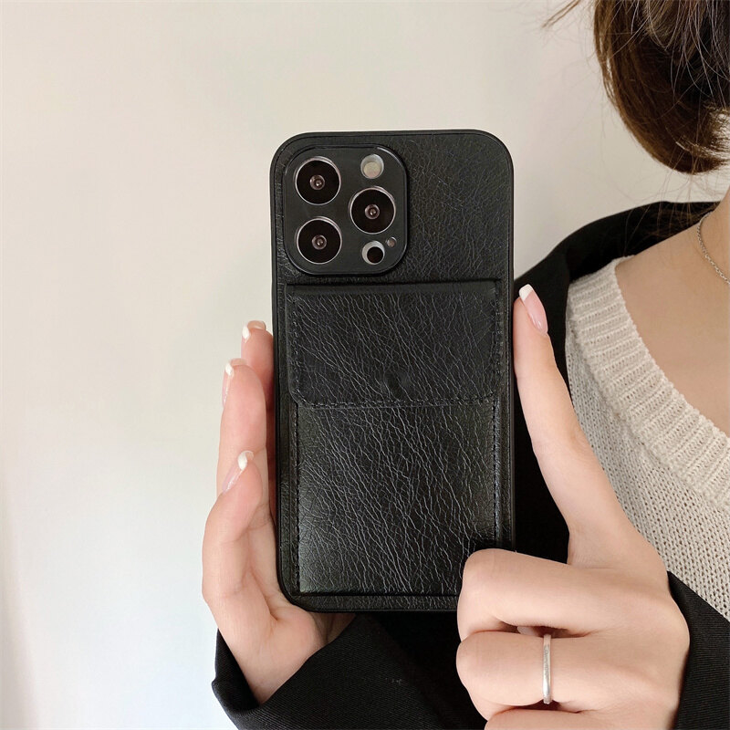 Zvtain high quality leather card holder phone case，case for iphone 11 12 13 pro max for iphone 7 8 plus xr xs max casing shockproof lens protection back cover