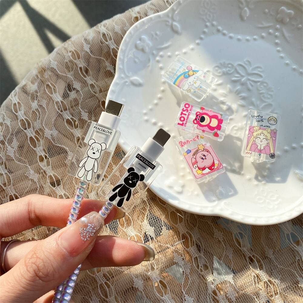Cable protector Creative Transparent Charging Cable Cover Cable Protective Case Type C Port USB [cchoice]