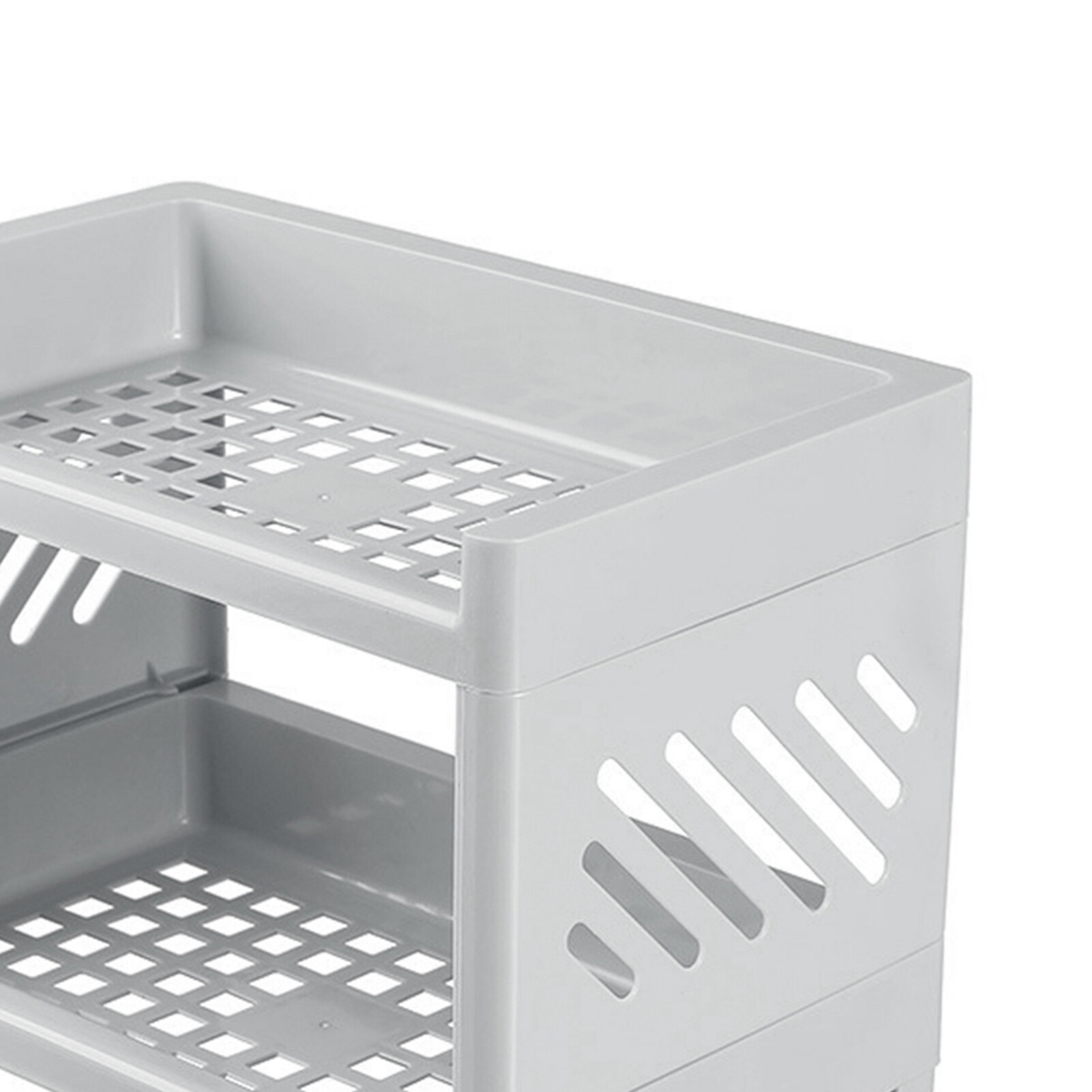 Laca Storage Shelf Double Tiers Multi-Function Plastic Cosmetic Sundries Organizer for Home