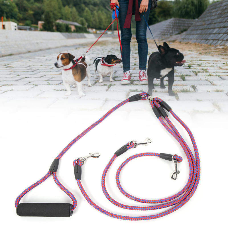 Maalovi 1 Cho 3 Dây Kéo Chó Cưng Bền Bỉ Dây Xích Dẫn Với Tay Cầm Thoải Mái Cung Cấp Màu Đỏ Và Màu Xanh 1.0