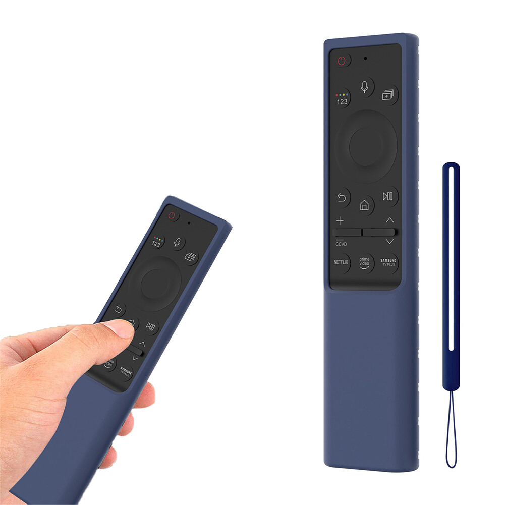 Remote Control Silicone Sleeve Battery Back Shockproof Protective Cover With Lanyard Compatible For Samsung Bn59-01363 Bn59-01357
