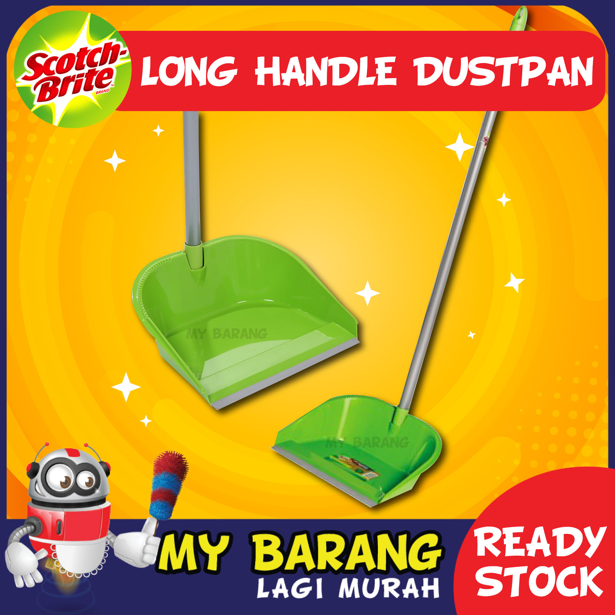 3M Scotch Brite Long Handle Dustpan (1 Pc/Pack) 3M™ ScotchBrite™ Dustpan with Long Handle