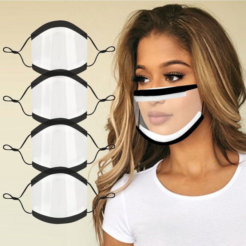 Buy JUIE 4PCS Prints Face shield With Clear Window Visible Expression Face Cover Singapore