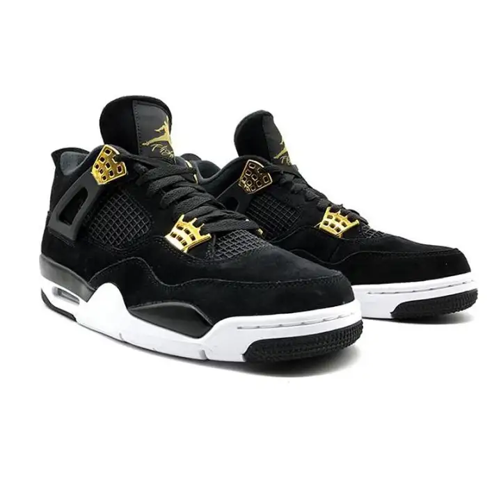 black and gold jordan 4