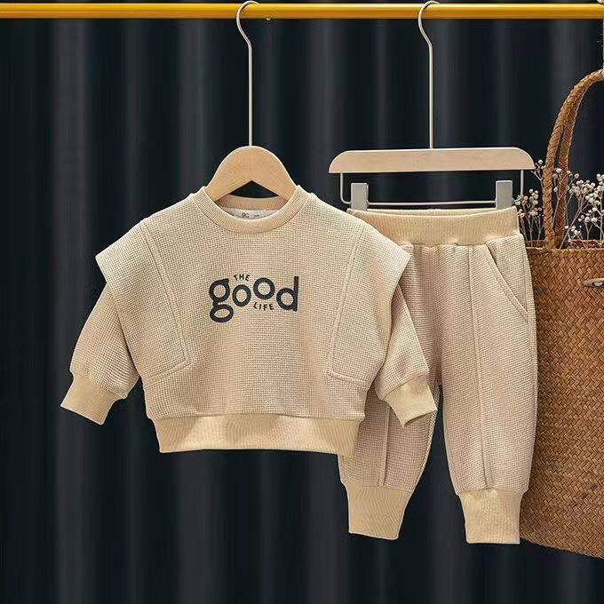 Baby Spring Suit New Boy Sweater Children's Outer Wear Leggings Two-piece Baby Clothes