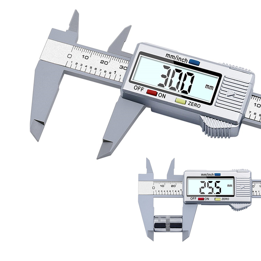 Thước cặp vecnê kỹ thuật số 0-150mm, thước cặp điện tử kỹ thuật số lcd bằng sợi carbon micromet, dụng cụ đo lường