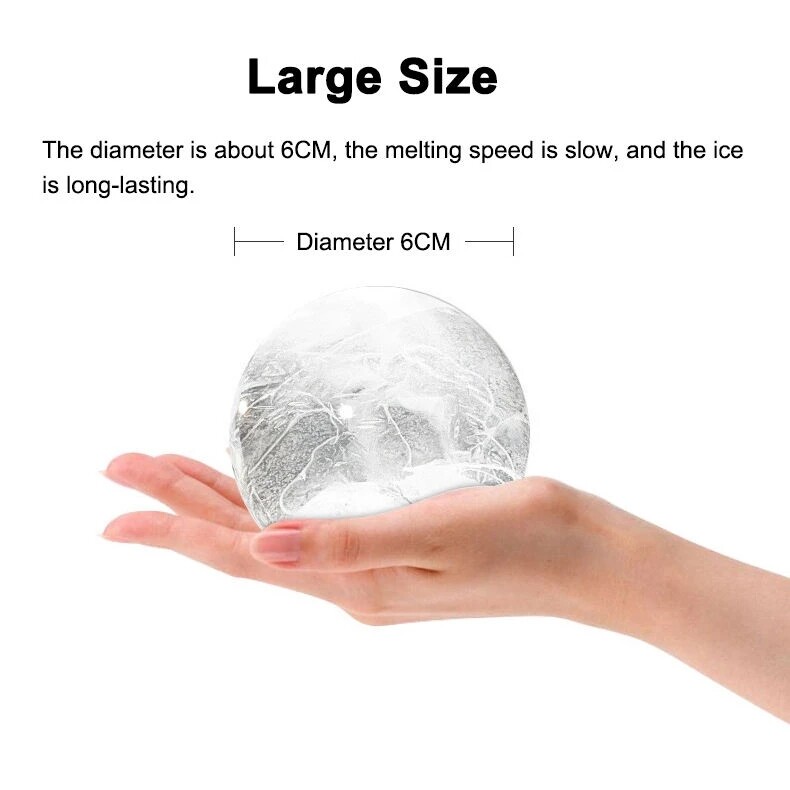 Đá viên Whisky lớn làm khuôn, sản xuất đá hình cầu Silicone, hình cầu Khuôn đá viên hình tròn Silicone