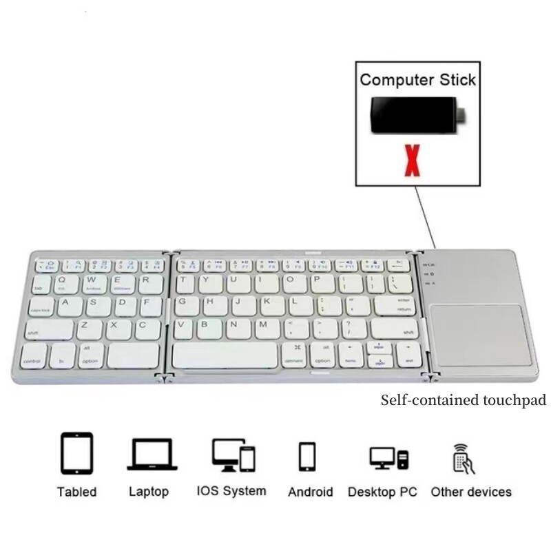 Bluetooth Mini Bàn phím không dây với bàn di chuột cảm ứng có thể sạc lại Bàn phím tiếng Nga Tây Ban Nha phổ Windows IOS Android di động máy tính bảng