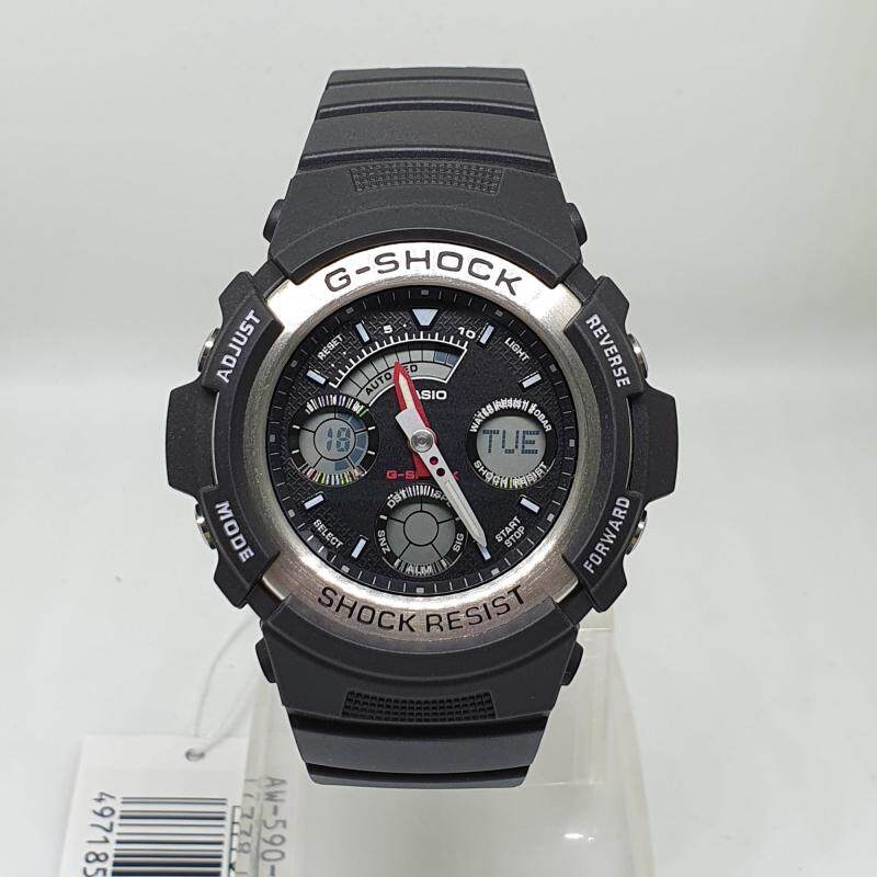 Casio G-Shock AW-590-1A Men Alarm Black Strap Water Resistant Watch AW-590-1ADR Malaysia