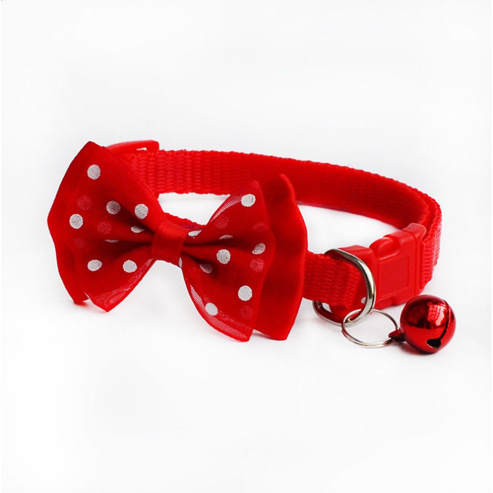 Dog Bow Bell Adjustable Kitten Collar Puppy Necktie Bowknot Cat