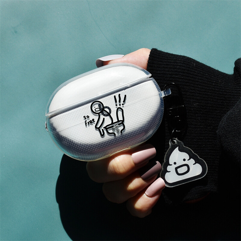 Luxury Cute Transparent Case for Beat s Studio Buds Soft Tpu Protective Cover for Studio Buds Bluetooth Headset Case with The Same Pendant