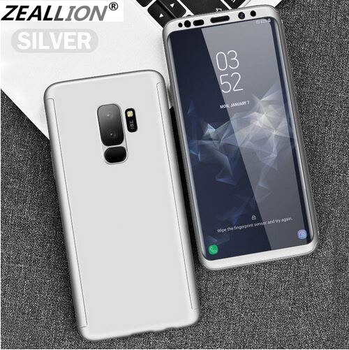 Zeallion Case For [Samsung Galaxy A3 2016 A310 A5 A510 A7 2017 A710 A320 A520 A6 A8 Plus 2018 A750 A9 A53 A73 A02S A32]Solid Color 360 Full Body Protective Case Hybrid PC Hard +Tempered Glass