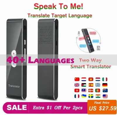Portable Smart Voice Translator Real Time Multi-Language Speech Interactive Translator 3 in 1 voice Text BT Translator