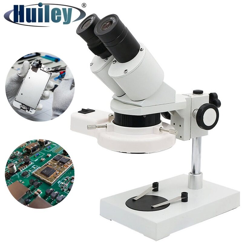 Radical 20x-40xProfessional Stereo PCB Soldering Welding Electronics Dissection Mobile Repair Microscope 100mm Working Distance Boom XYZ Movement Stand LED Light 