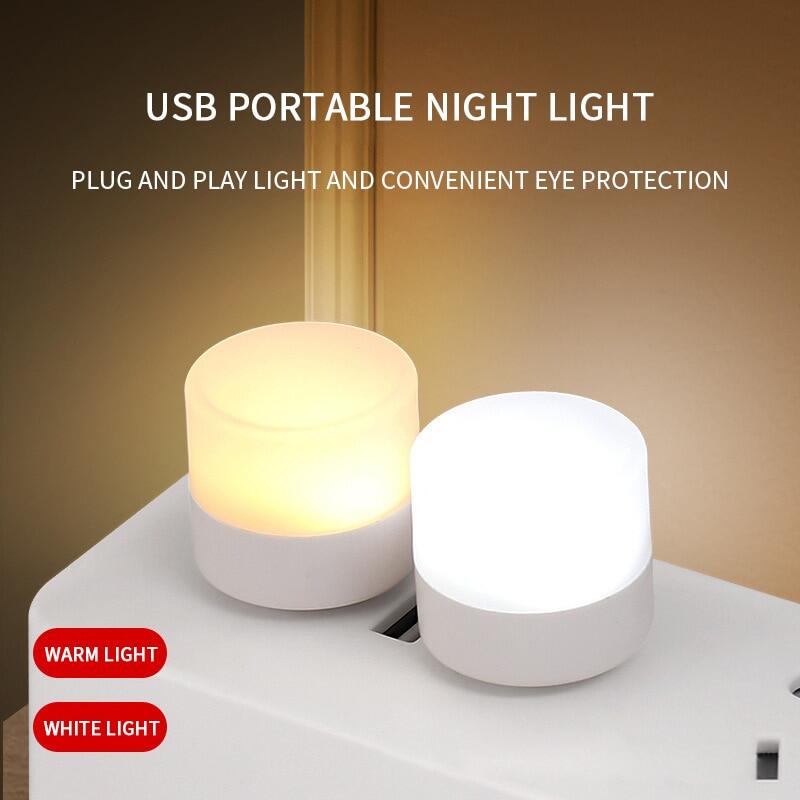 5Pcs USB LED Plug Lamp 1W Super Bright Eye Protection USB Book Light Computer Mobile Power Charging USB LED Colorful Night Light