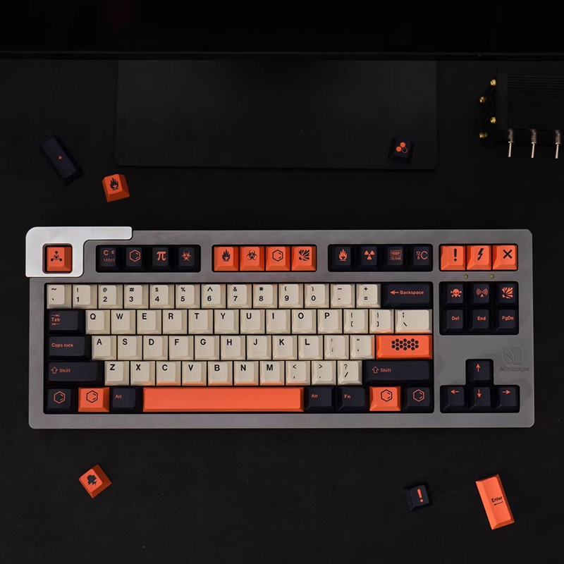Gmk carbon keycap 130 keys cherry height pbt five-sided sublimation keycaps for cherry mx switch mechanical keyboard rk61/anne pro 2/gk61