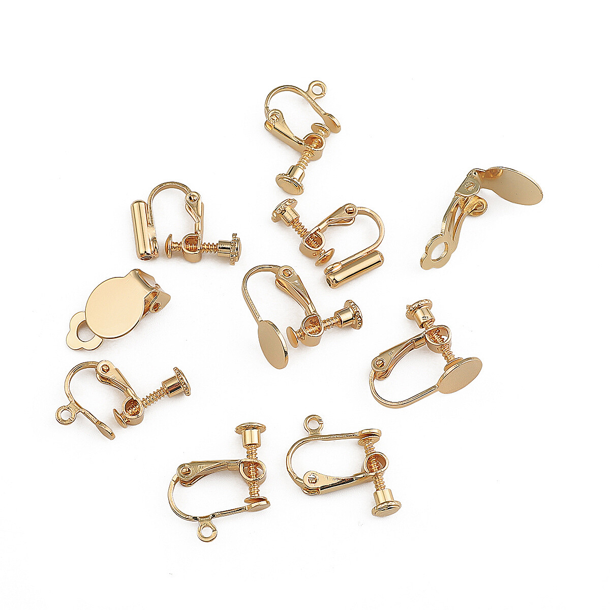 10 Cái/túi Đồng Với 18K Vàng Mạ Bông Tai Móc Clasp Đòn Bẩy Vòng Hở Lưng, Kẹp Bông Tai Tự Làm Móc Cài Phụ Kiện Làm Đồ Trang Sức