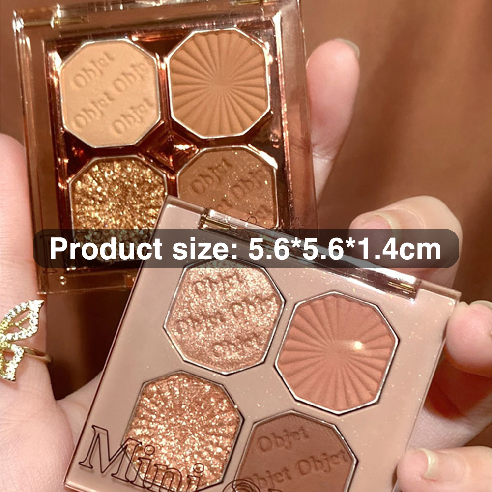 Bảng Phấn Mắt 4 Màu Phấn Mắt Lấp Lánh Màu Đất Phấn Mắt Mỹ Phẩm Trang Điểm/YIDA