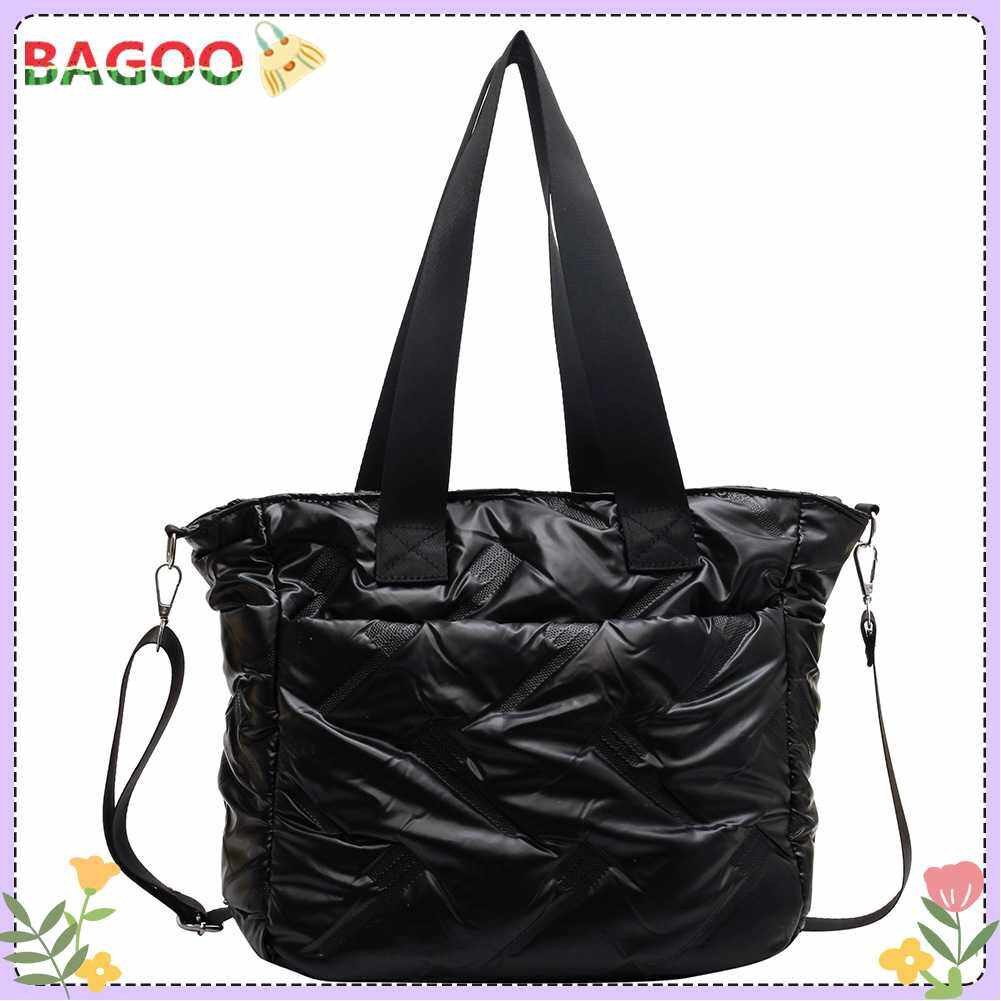 Stylish Crossbody Bag Quilted Casual Top-handle Bag Large Capacity Messenger Bag Cotton Padded Lady Shoulder Handbag Purse Tote Bags