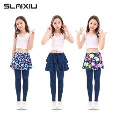 SLAIXIU Váy cotton cho trẻ em in họa tiết, cạp cao – INTL