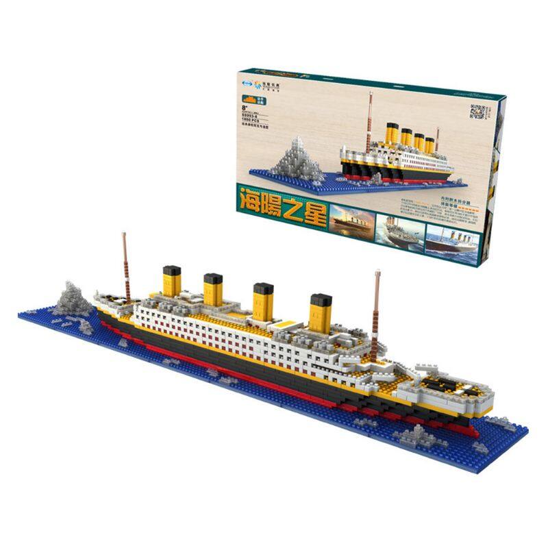 1860 Pcs Titanic Cruise Ship Model Building Block Set Micro Mini Blocks DIY Assembling Toys