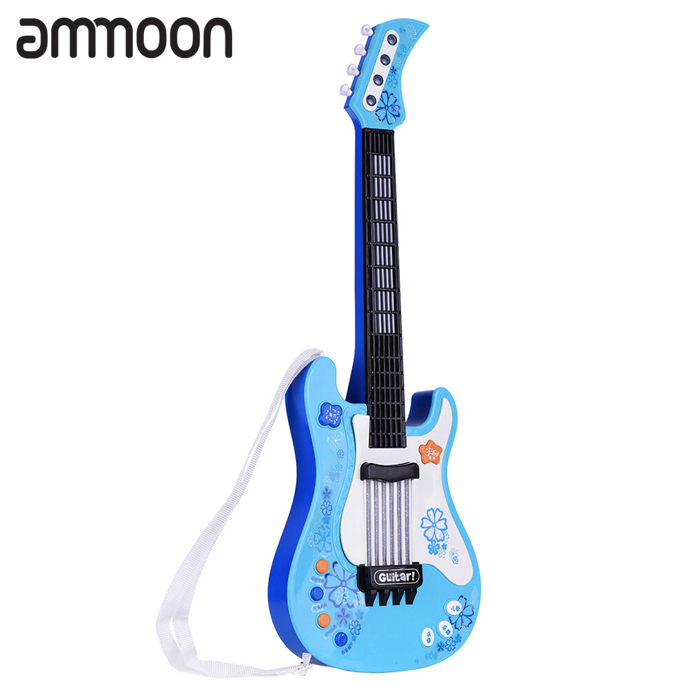 Kids Little Guitar with Rhythm Lights and Sounds Fun Educational Musical Instruments Electric Guitar Toy for Toddlers Children Boys and Girls Pink
