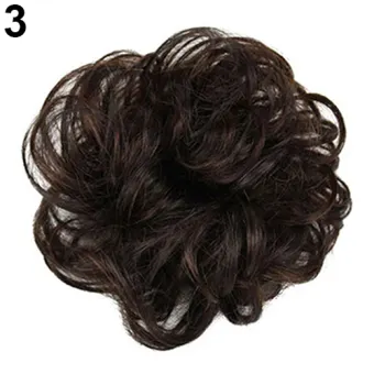 Upsee Hot Women Lady Wavy Curly Dish Hair Bun Extension Hairpiece