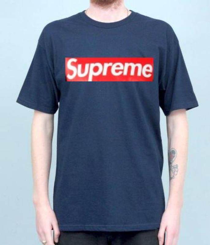 Supreme 20th anniversary outlet box logo tee navy