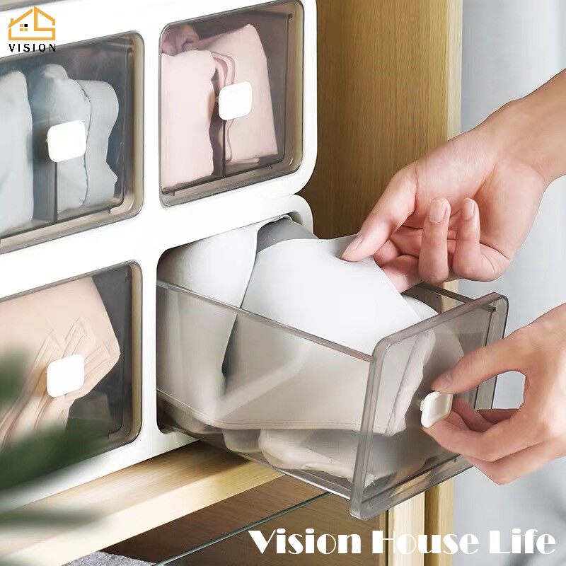 Hộp Đựng Đồ Lót Kiểu Ngăn Kéo Tầm Nhìn, Hộp Lưu Trữ Chia Nhiều Lớp, Tủ Đựng Tất Áo Ngực Có Thể Xếp Chồng Hộp Phân Loại Đa Chức Năng
