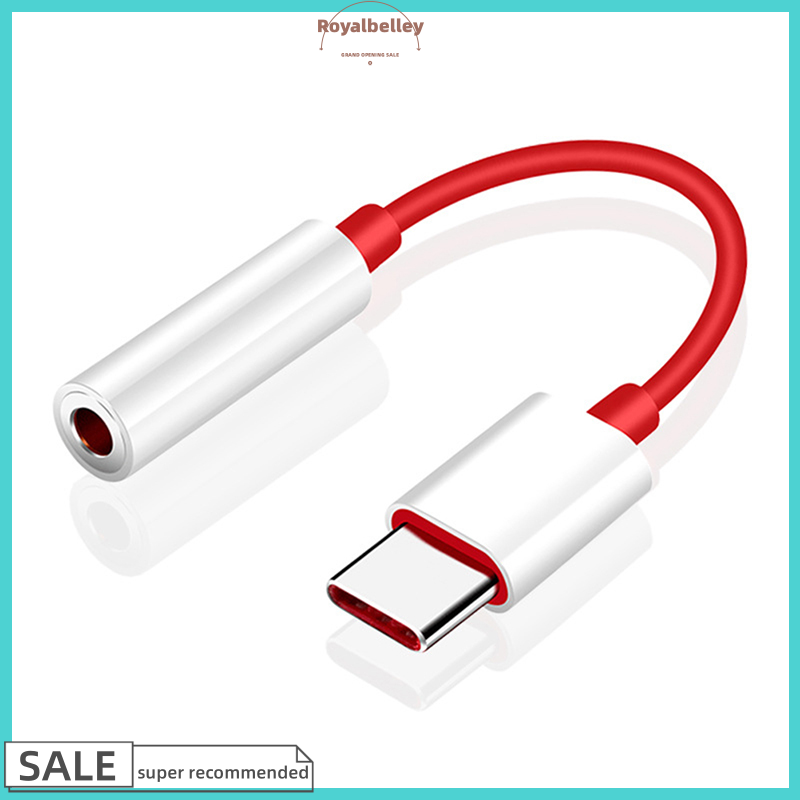 【ROYALBELLEY】 Type C To 3.5mm Headphone Jack Adapter Audio Aux Cable Phone Accessories