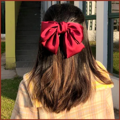 【♡Lovely girls house♡】Fashion Floral Bow Elastic Headband Elastic Hair Band Rubber Hair Bands for Women Girls Korean Hair Accessories