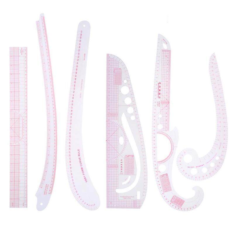 JOCESTYLE Bộ 6 thước kẻ đường cong đo cắt may tiện lợi chất liệu acrylic, giá tốt - Cheerfulhigh - INTL