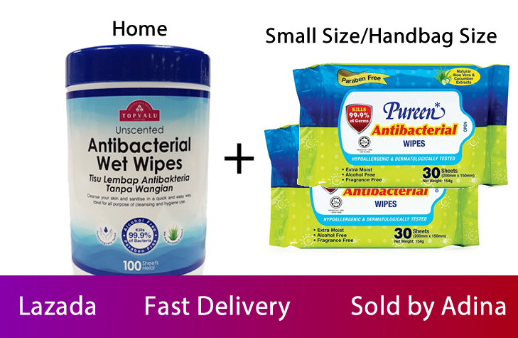 Pureen Antibacterial Wipes 60 Small For Handbag Topvalu Antibacterial Wet Wipes Bottle 100 Sheets Tisu Dewasa Tisu Lembab Lazada