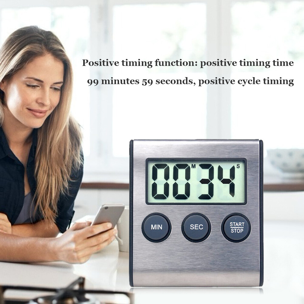 Nhà Bếp Đếm Ngược LCD Kỹ Thuật Số Hẹn Giờ, Báo Thức Nấu Ăn Đồng Hồ Nam Châm Nhắc Nhở