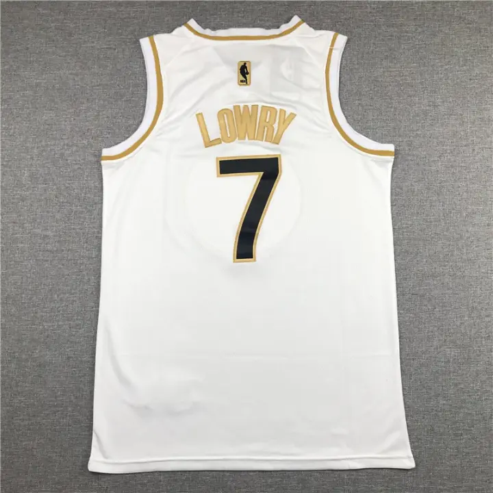 white and gold raptors jersey