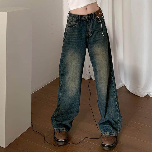 Cargo pants for men design vintage streetwear y2k baggy jeans Women's denim cargo pants women high waist ripped pocktes wide leg new jeans woman