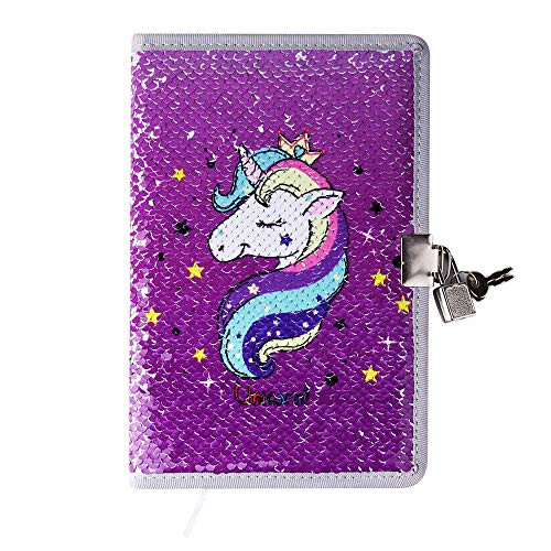 2 Pack Unicorn Diary Notebook Journal Secret Passcode Lock-Best Unicorn Gifts For Girls DPIST