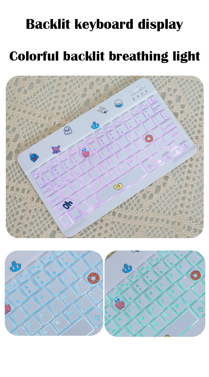 KENKE Bluetooth keyboard iPad wireless keyboard Computer mobile phone ipad keyboard Matte touch Brushed panel  Keyboard ABS Workable Tablets Smart Phones Gaming keyboard computer keyboard Lighting