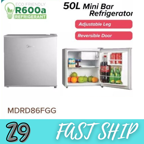 Midea Mini Bar Refrigerator (50L) MS50V / MDRD86FGG Lazada