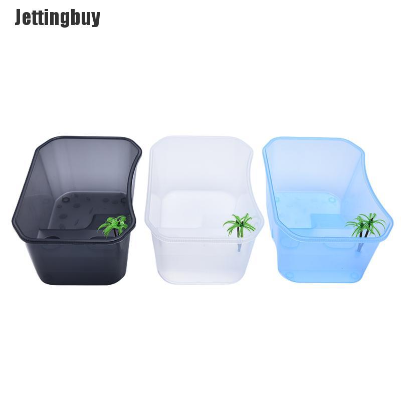 [Jettingbuy] Reptile Vivarium Box For Turtle Tortoise Feeding Box With Basking Platform Tank